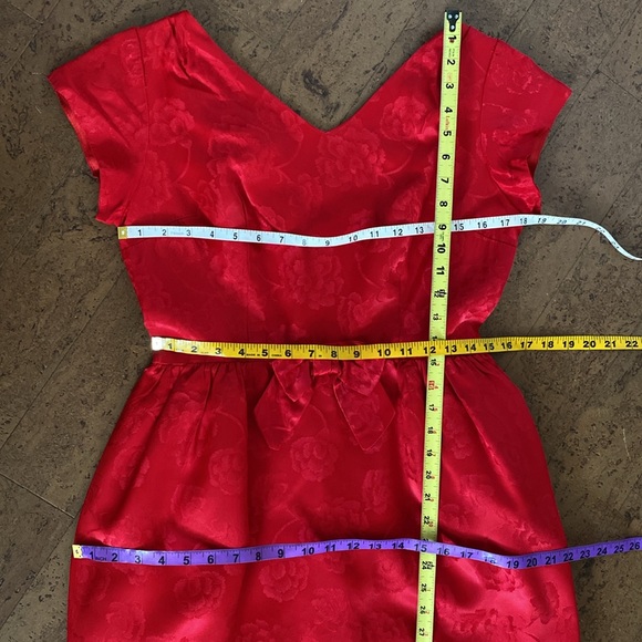 Vintage 50’s red brocade satin dress by Prestige Formal, holiday parties! Large - Picture 13 of 17